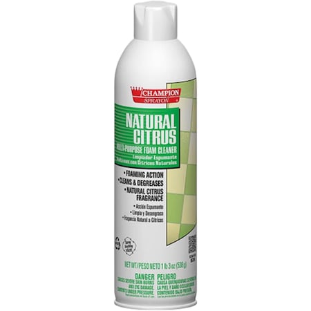 Chase Products Champion Sprayon Natural Citrus Foam Cleaner net 19 oz. 1 Can 5154-1